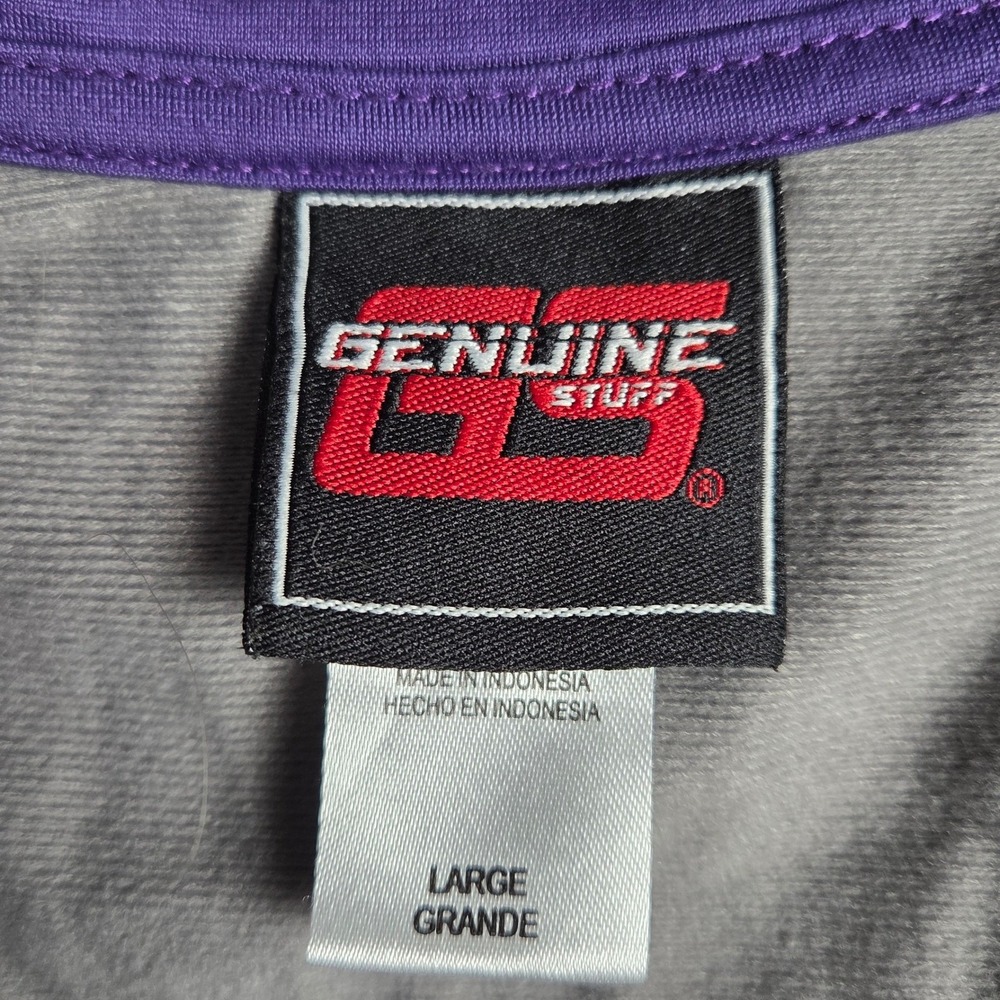 LSU Tigers Track Jacket Mens Large Gray Purple Genuine Stuff Full Zip - Picture 4 of 9